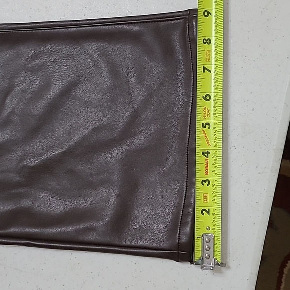 Dear John Dark Brown Faux Leather JEANNE Flare Pants size 31 - Picture 10 of 11